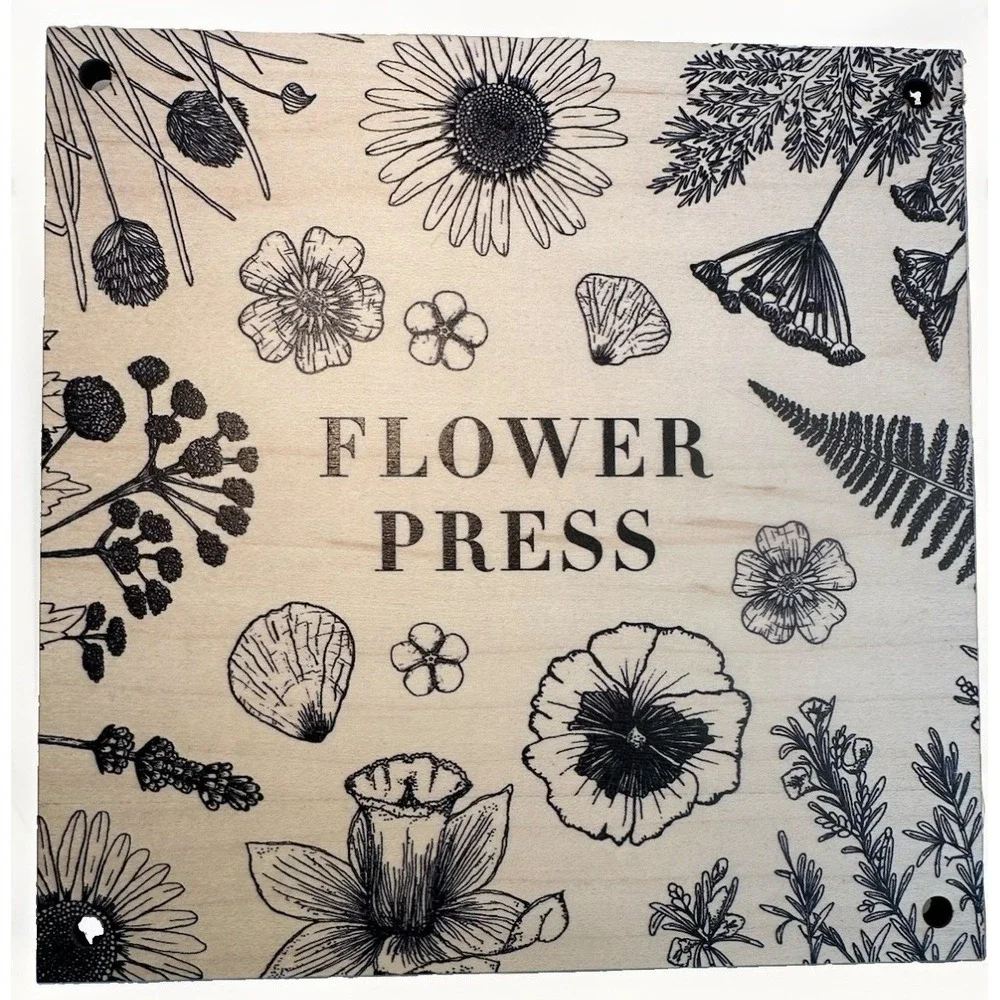 Flower Press Made In England Black‎ White Floral New Studio Wald 15 X 15 Cm